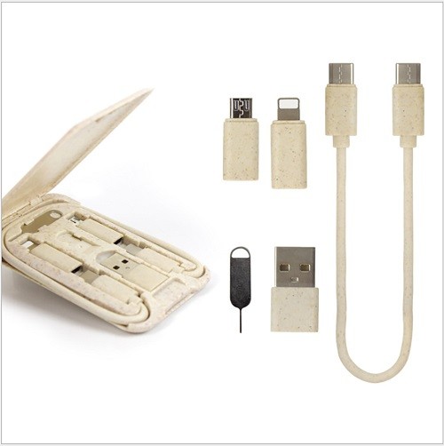 Wheat straw charging cable organiser