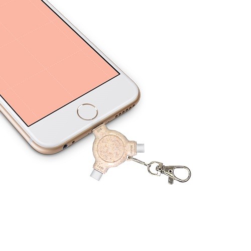 Wheat Straw 3 in 1 Keychain Cable