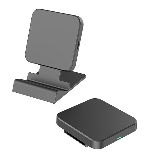 Recycled ABS 3-in-1 Wireless Charger with Phone Holder